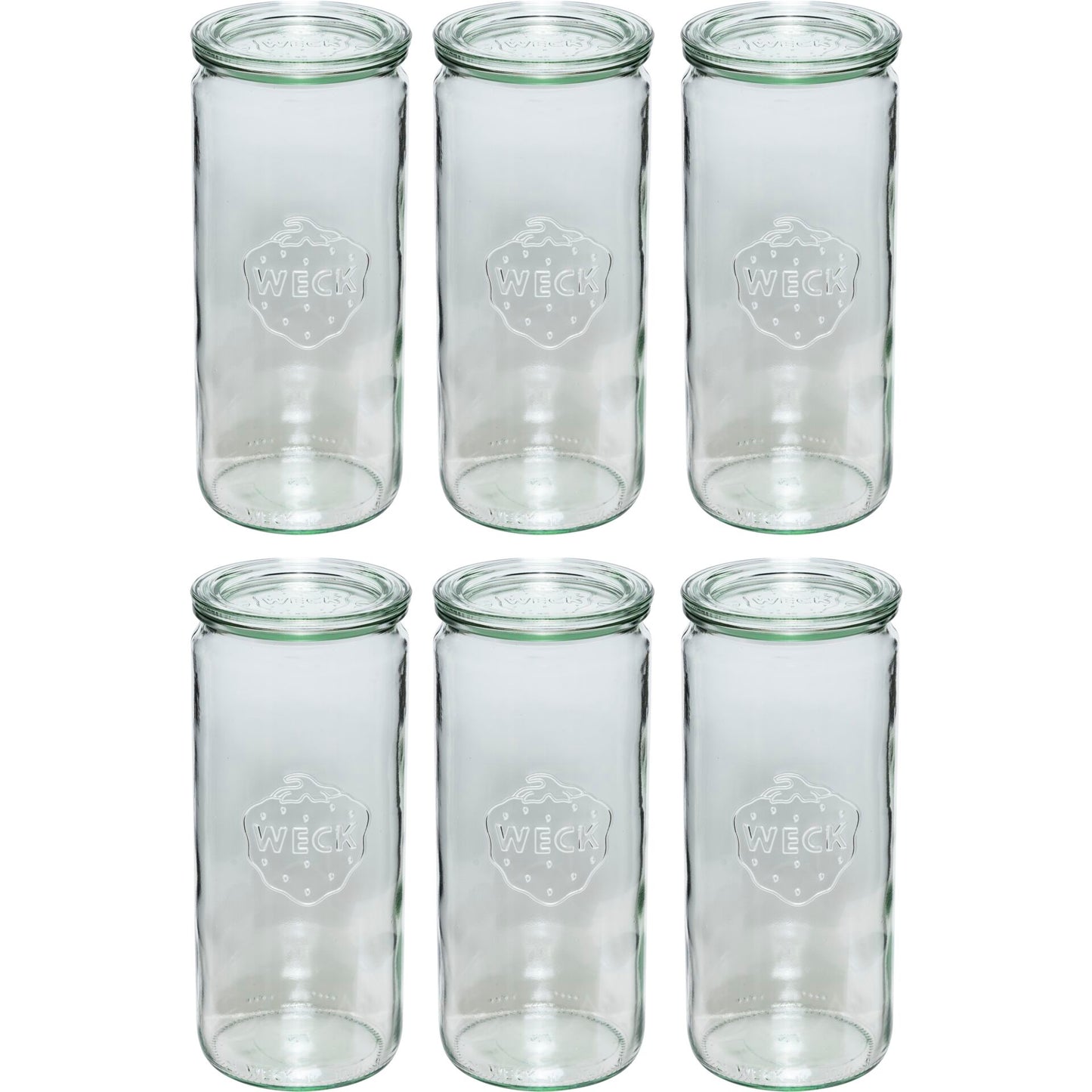 WECK Cylindrical Jar 1040ml Set of 6