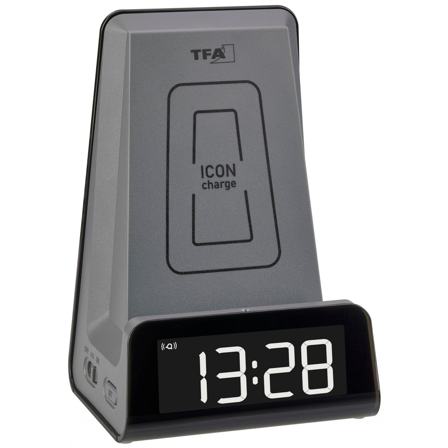 TFA 60.2033.10 ICON Charge Alarm Clock with Charger