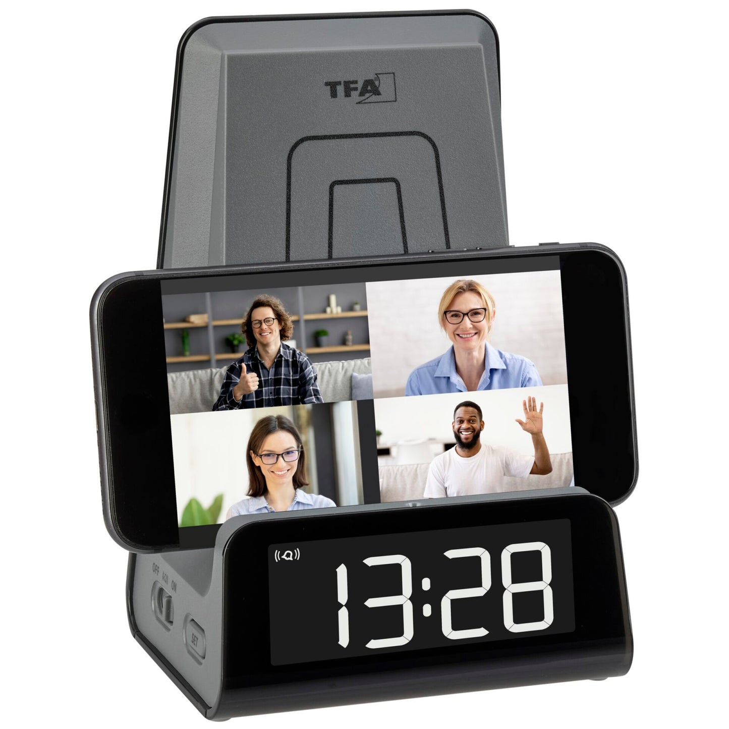 TFA 60.2033.10 ICON Charge Alarm Clock with Charger