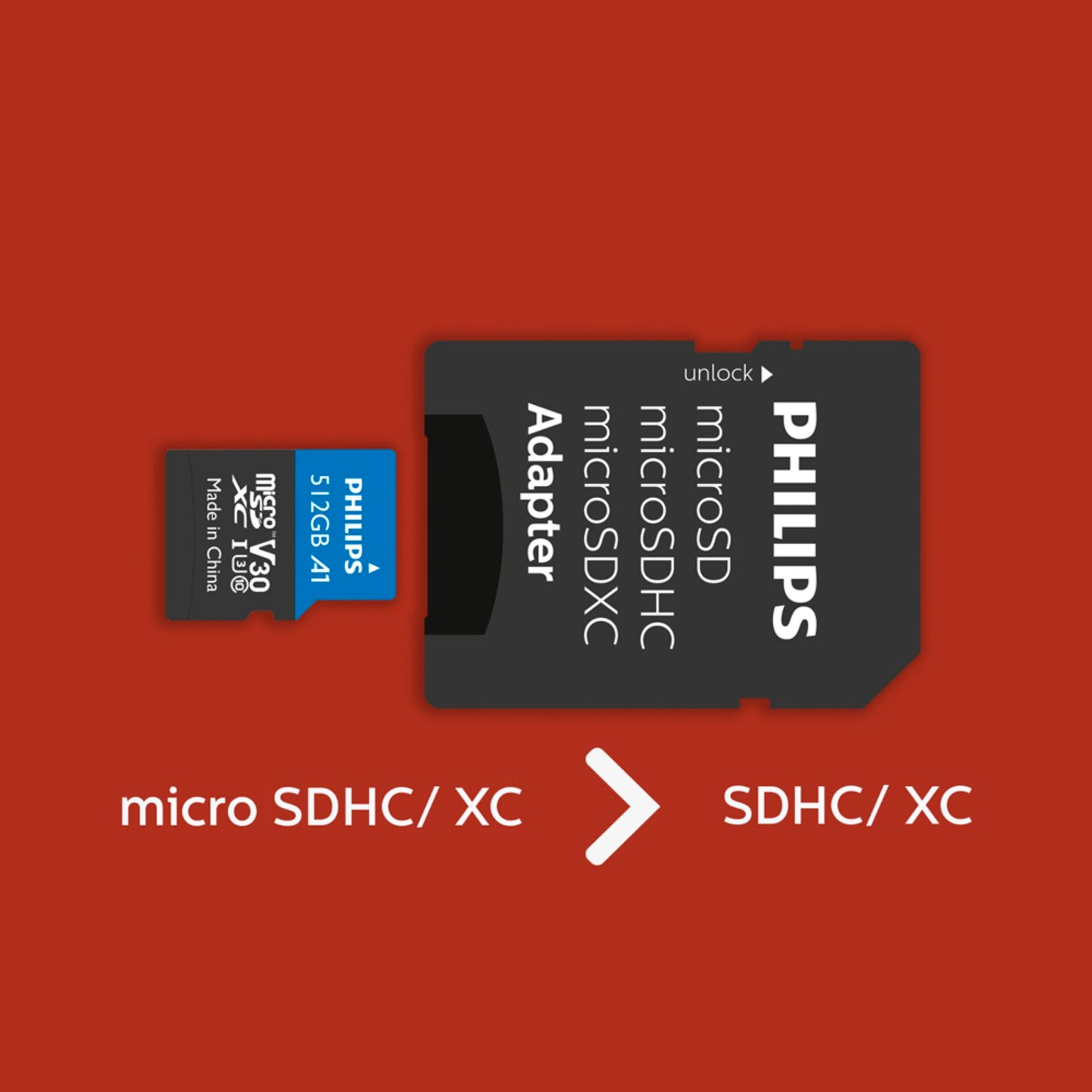 Philips MicroSDXC Card     512GB Class 10 UHS-I U3 incl. Adapter