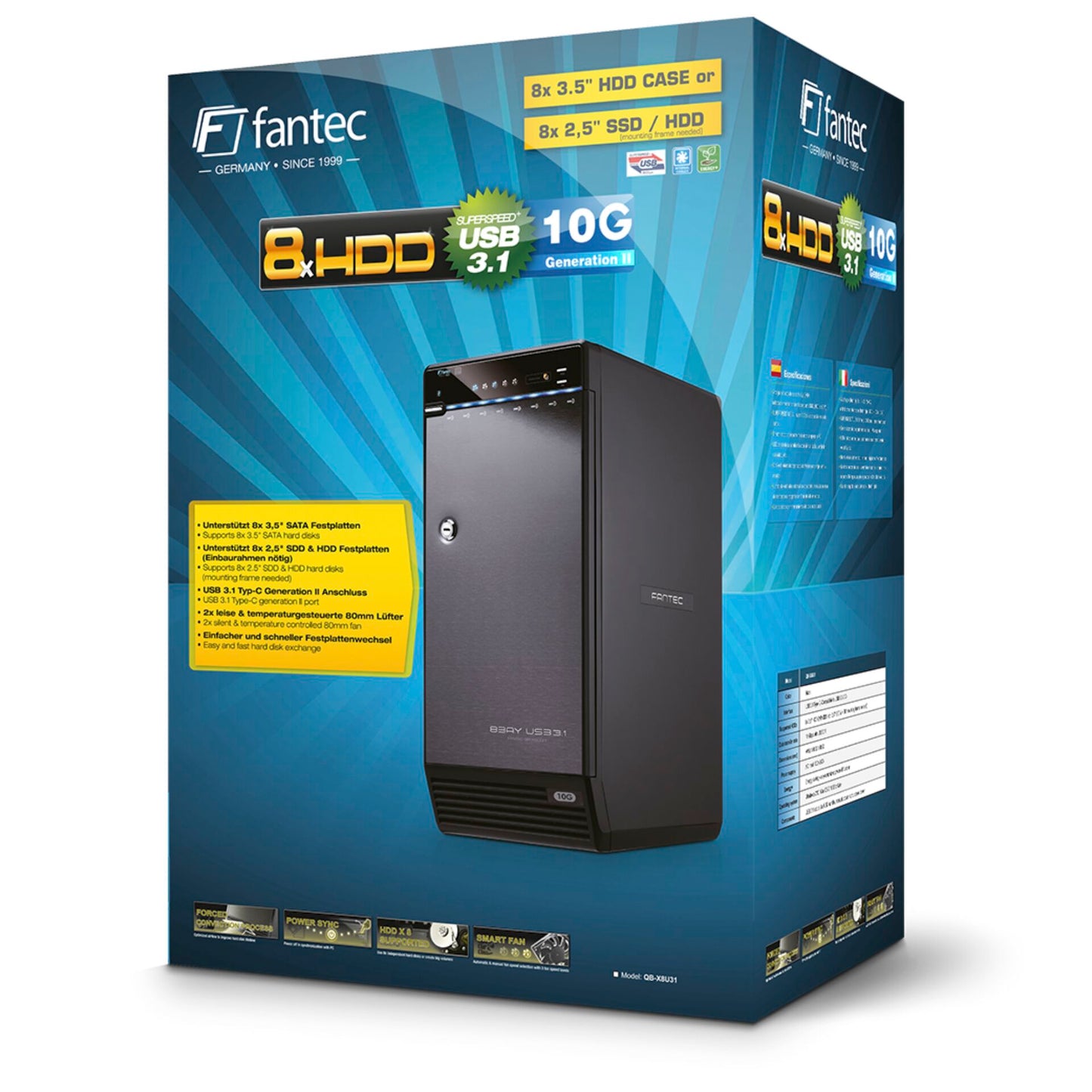FANTEC QB-X8U31 8x 3,5  SATA HDD USB 3.1