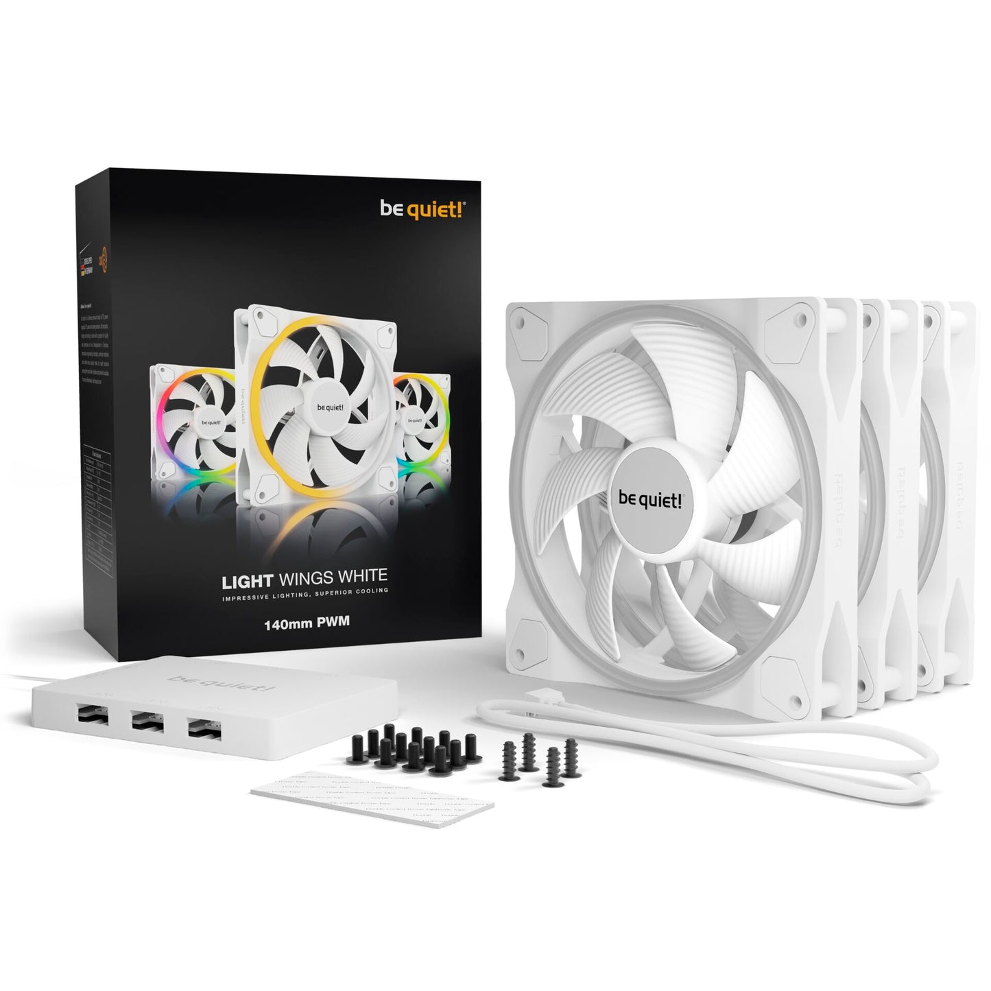 be quiet! Light Wings White 140mm PWM Triple-Pack