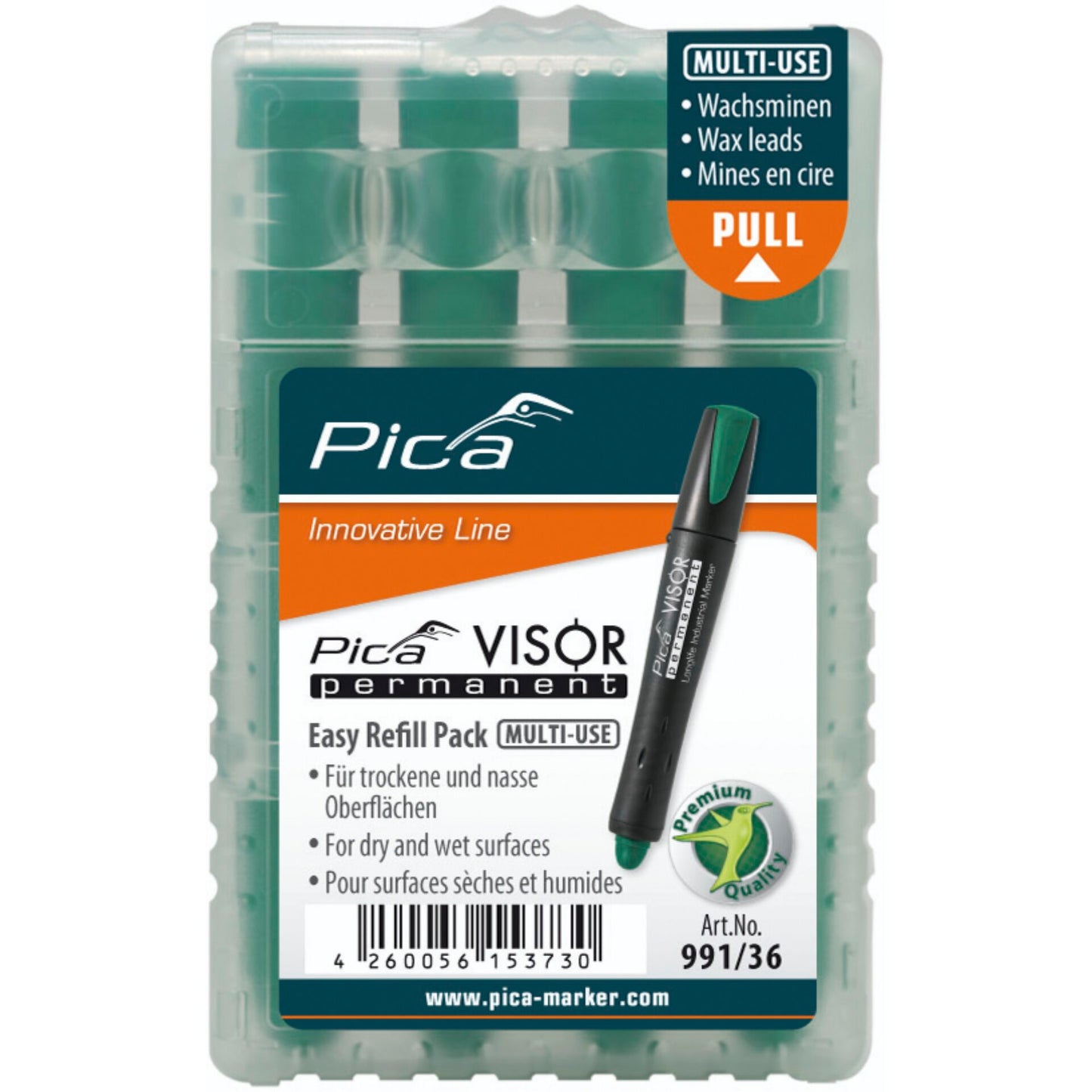 Pica VISOR permanent replacement refills green