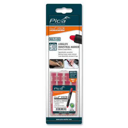 Pica VISOR permanent replacement refills red / SB