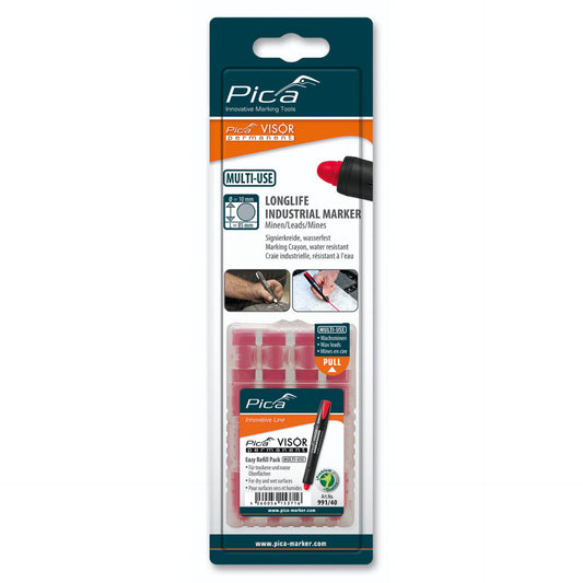 Pica VISOR permanent replacement refills red / SB