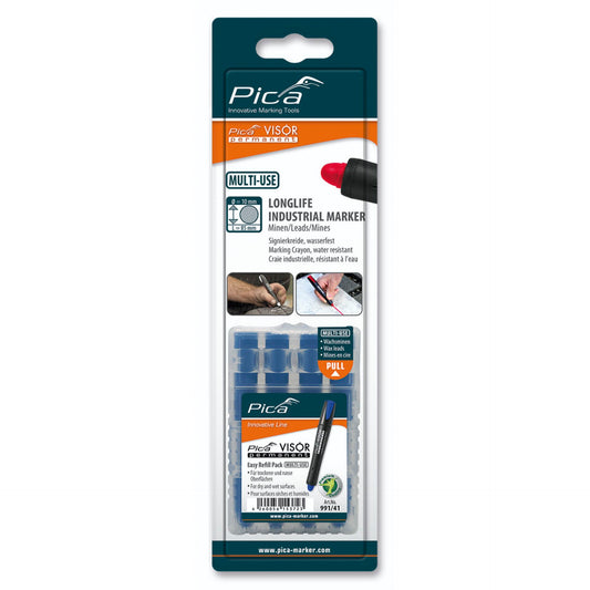 Pica VISOR permanent replacement refills blue / SB