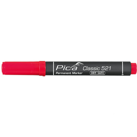 Pica Permanentmarker 2-6mm, Wedge Tip, red