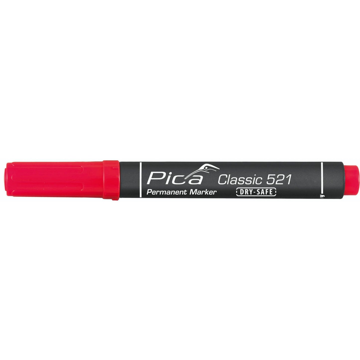 Pica Permanentmarker 2-6mm, Wedge Tip, red / Retail Pack.