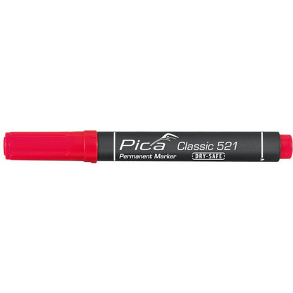 Pica Permanentmarker 2-6mm, Wedge Tip, red / Retail Pack.