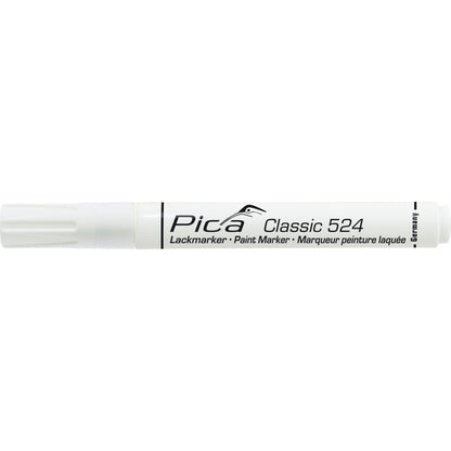 Pica Classic Industrial Paint Marker, 2-4mm bullet tip, white