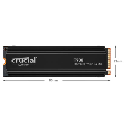 Crucial T700 with heatsink   4TB PCIe Gen5 NVMe M.2 SSD