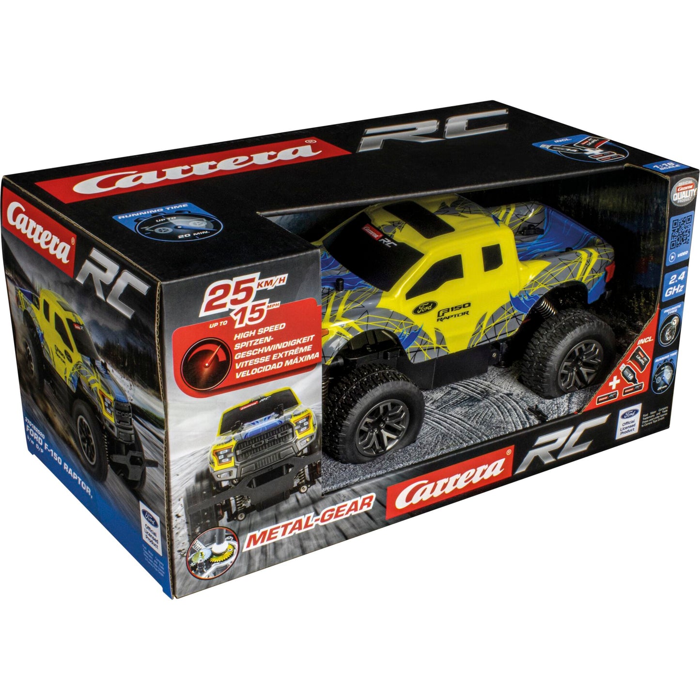 Carrera RC 2,4 GHz     370182020 Ford F-150 Raptor, y/b D/P