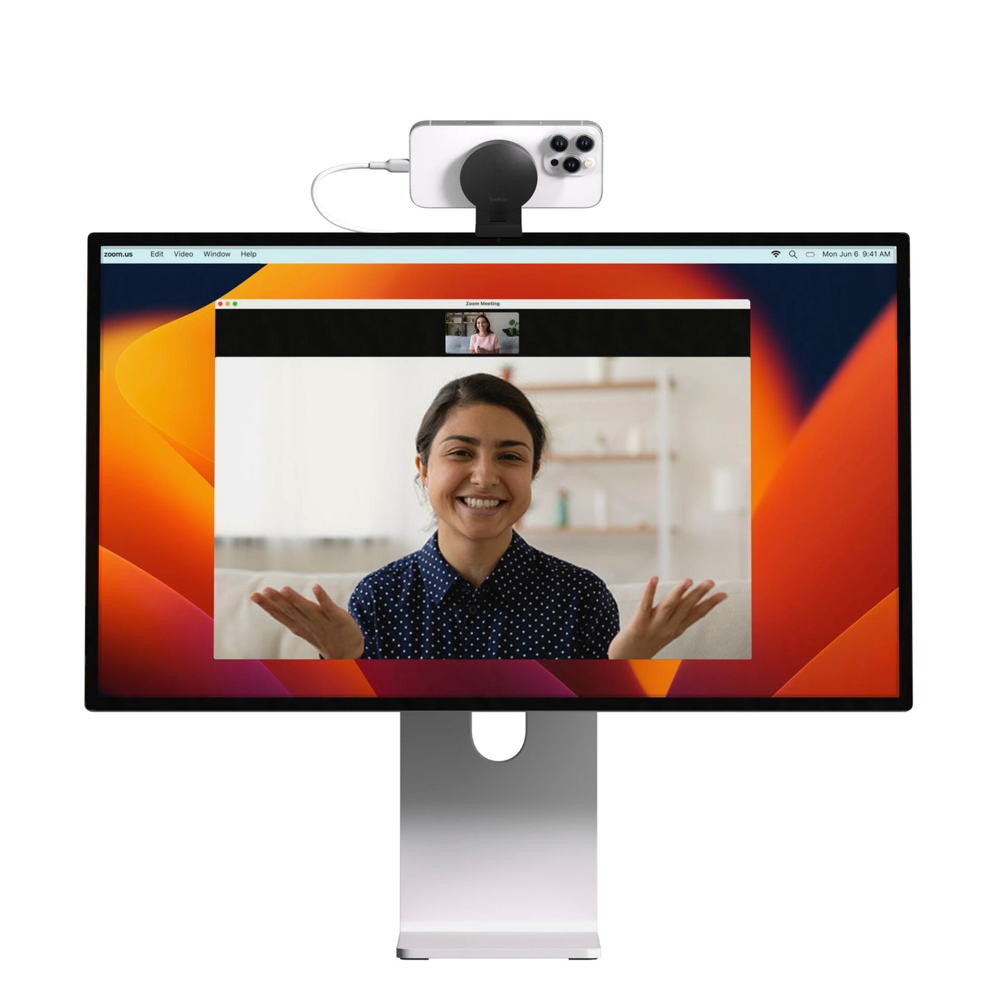 Belkin iPhone Holder w. MagSafe Mac-Desk./Monitors    MMA007BTGY