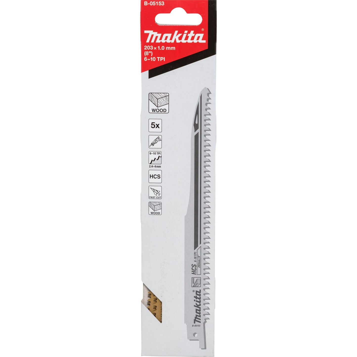 Makita B-05153 Recipro Blade HCS 203/6-10Z 5pcs