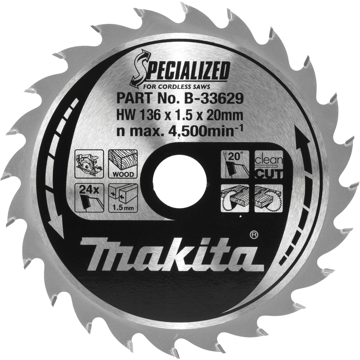 Makita B-33629 SPECIALIZED Saw Blade 136x20x24Z