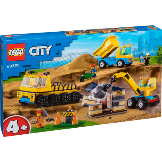 LEGO City 60391  Contruction Trucks and Wrecking Ball Crane