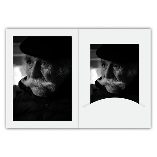 1x100 Daiber Portrait folders w. passepartout 13x18 white silk