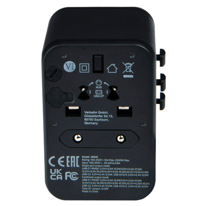 Verbatim Uni.Travel Adapt.UTA-04 USB-C 61W 2xUSB-C 3xUSB-A  49546