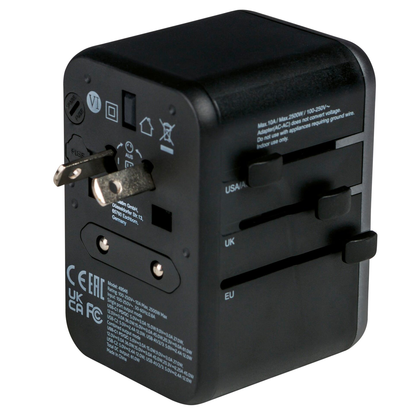 Verbatim Uni.Travel Adapt.UTA-04 USB-C 61W 2xUSB-C 3xUSB-A  49546