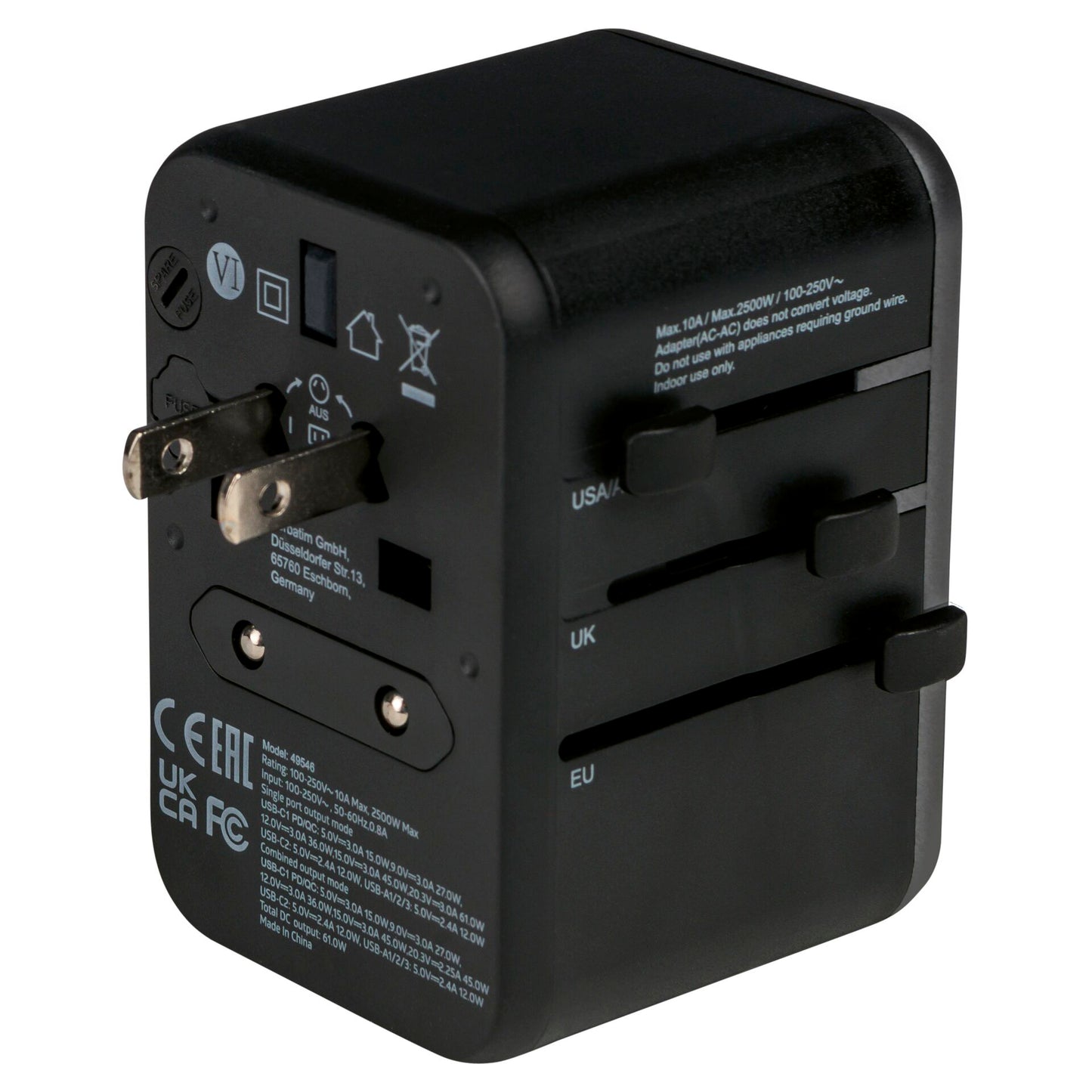 Verbatim Uni.Travel Adapt.UTA-04 USB-C 61W 2xUSB-C 3xUSB-A  49546