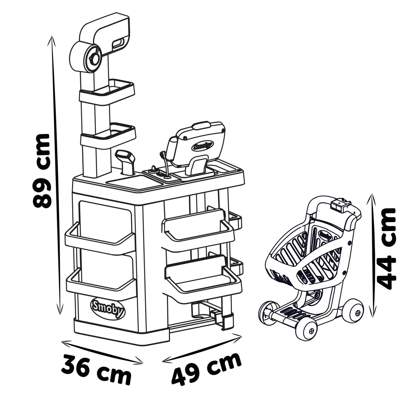 Smoby Supermarket with Shopping Trolley    Modell 2023