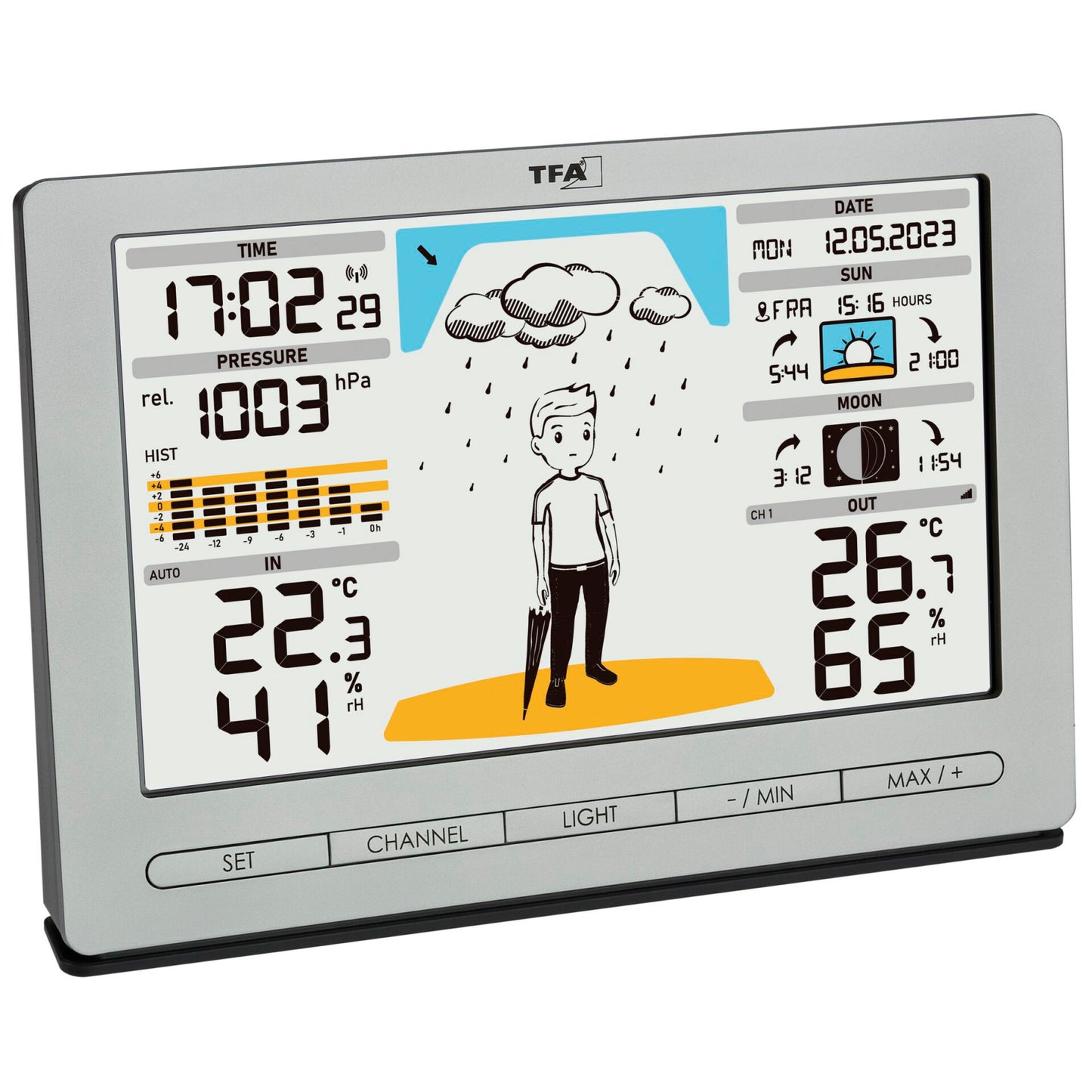 TFA 35.1097.54 silver METEO JACK Wireless Weather Station