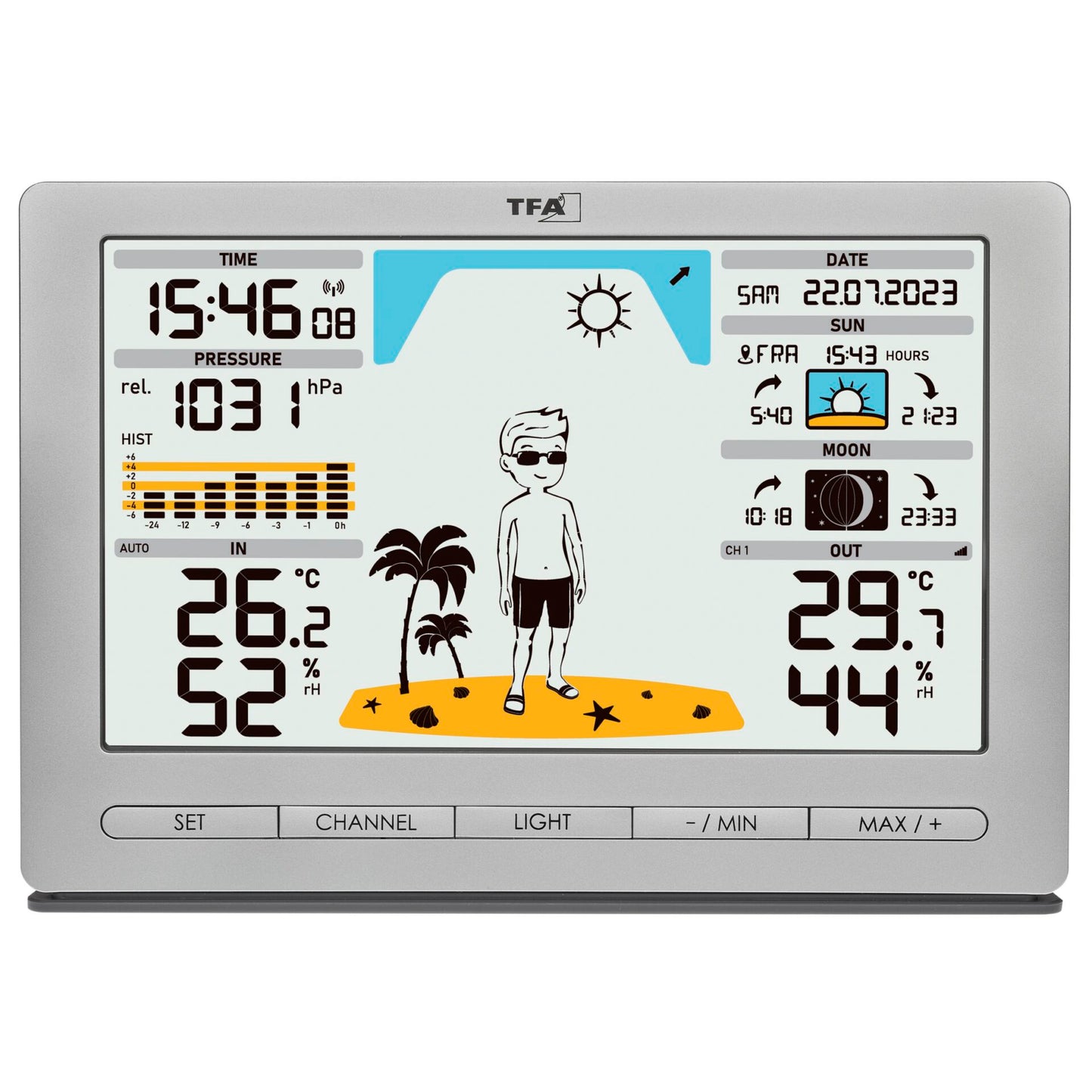 TFA 35.1097.54 silver METEO JACK Wireless Weather Station