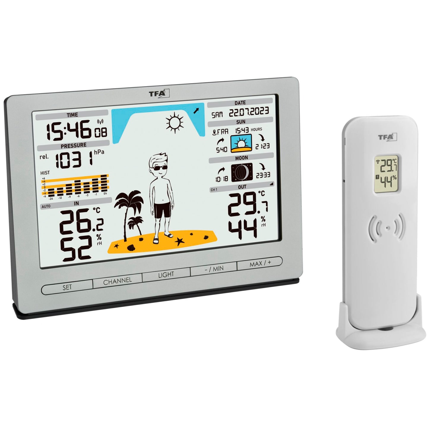 TFA 35.1097.54 silver METEO JACK Wireless Weather Station