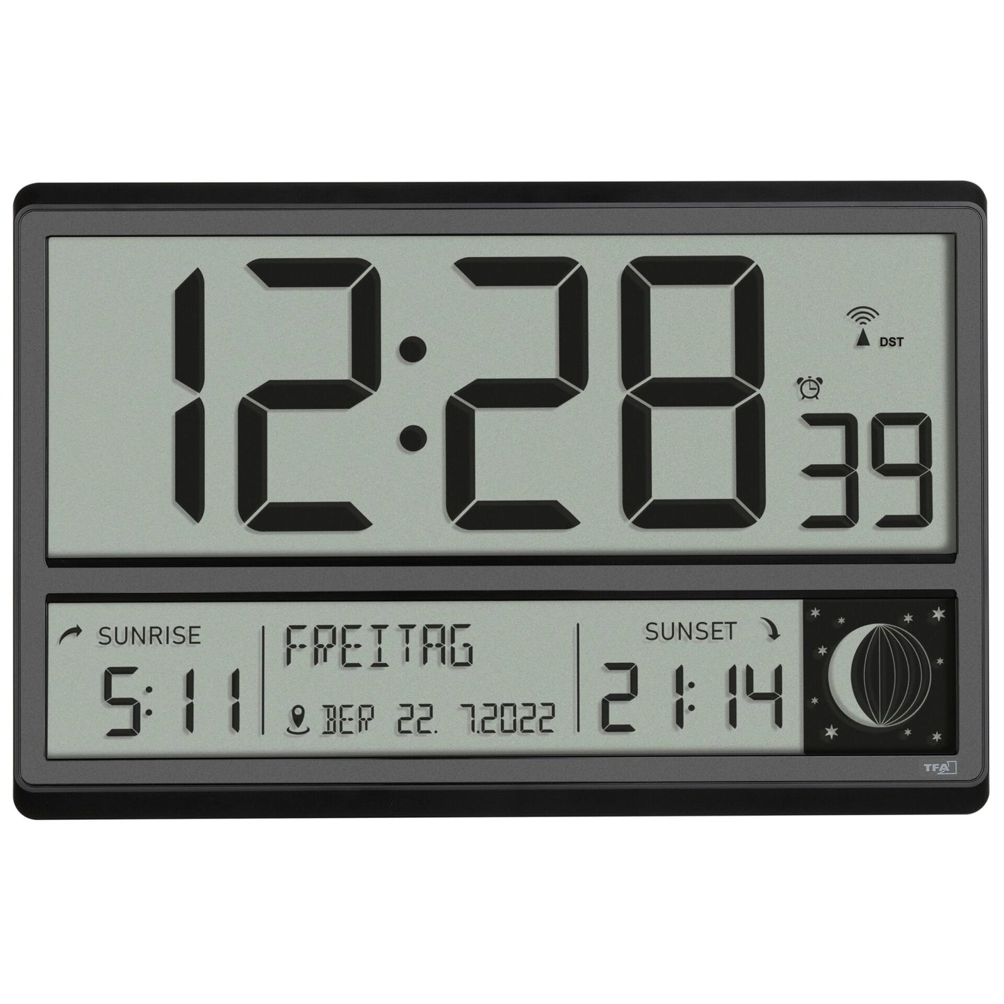 TFA 60.4524.01 black Digital XL Wall Clock