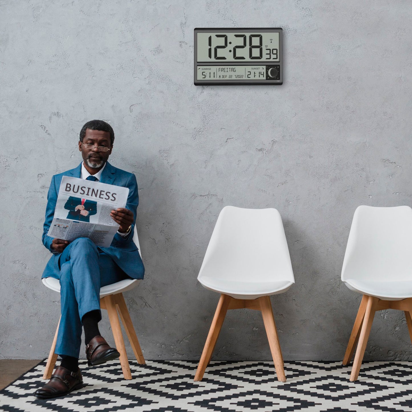 TFA 60.4524.01 black Digital XL Wall Clock