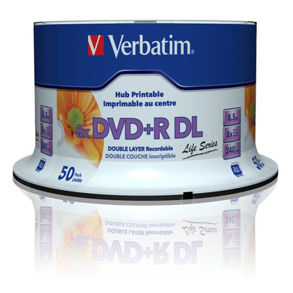 1x50 Verbatim DVD+R DL wide pr. 8x Speed, 8,5GB Life Series