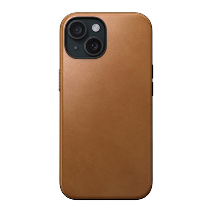 Nomad Modern Leather Case iPhone 15 English Tan