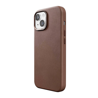Woodcessories Bio Leather Case MagSafe iPhone 15 Plus Brown