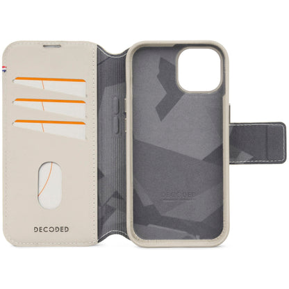 Decoded Leather Detachable Wallet for iPhone 15 Plus Clay