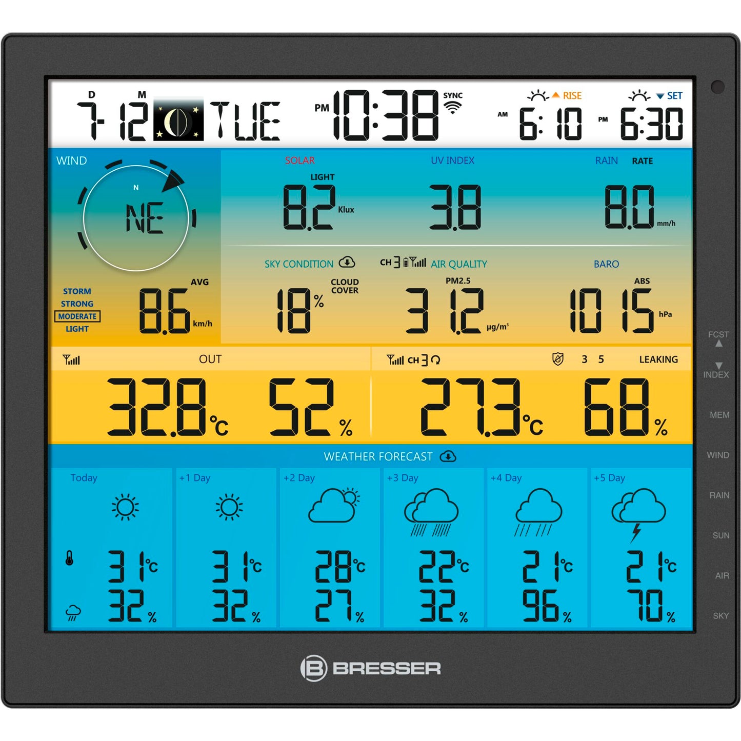 Bresser Weather Center 7-in-1 solar 6-days 4cast Pro SF