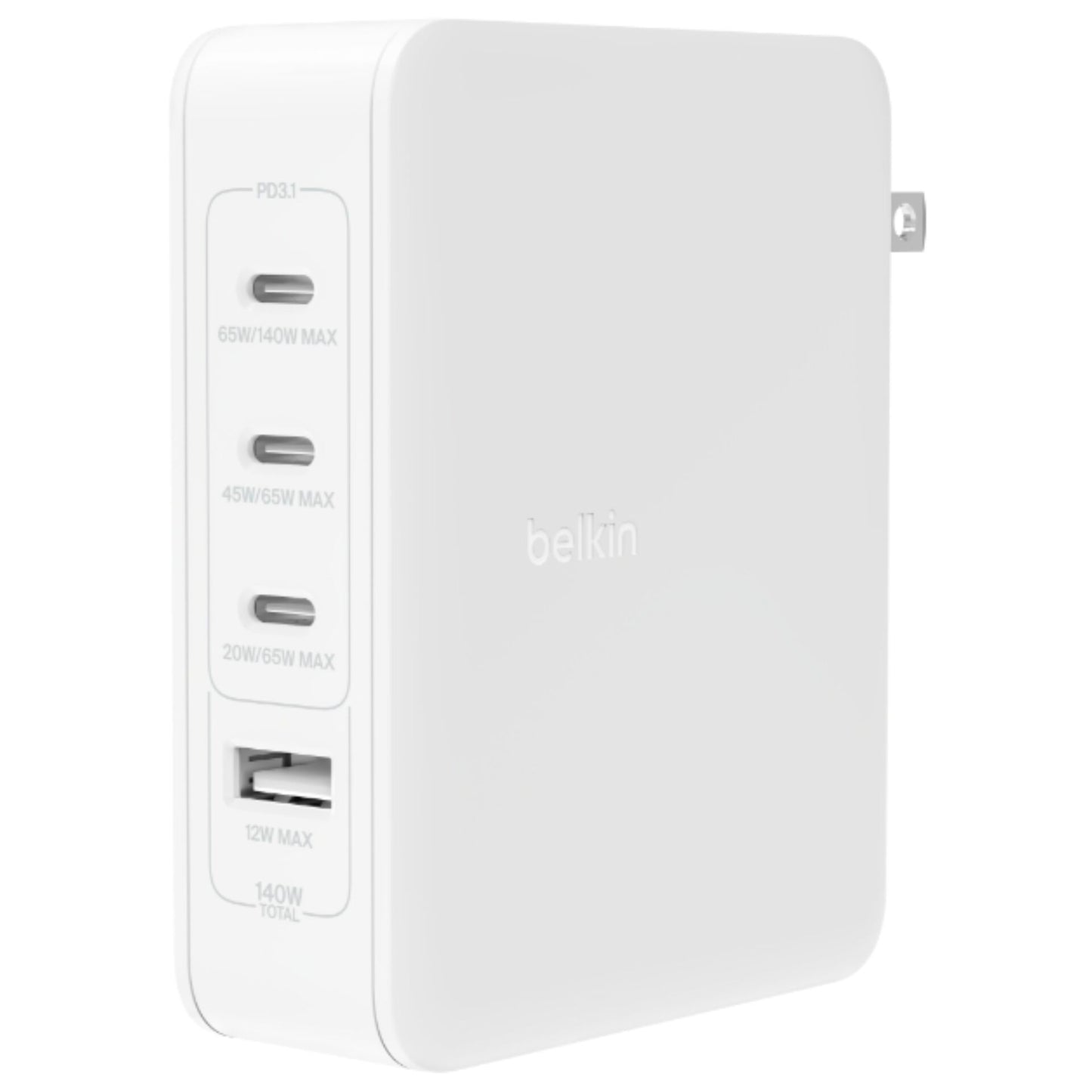 Belkin BOOST Charge  140W 4-Port GaN, 3xUSB-C 1xUSB-A  WCH014btWH