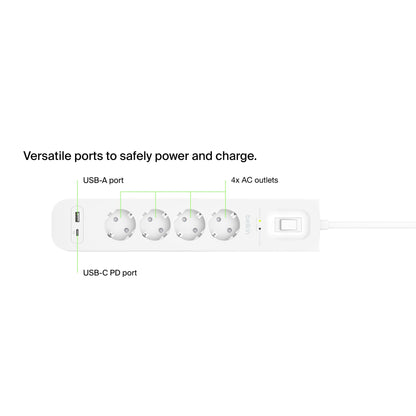 Belkin Surge Socket 4-fold, USB-A+C, 525J.SRB001vf2M