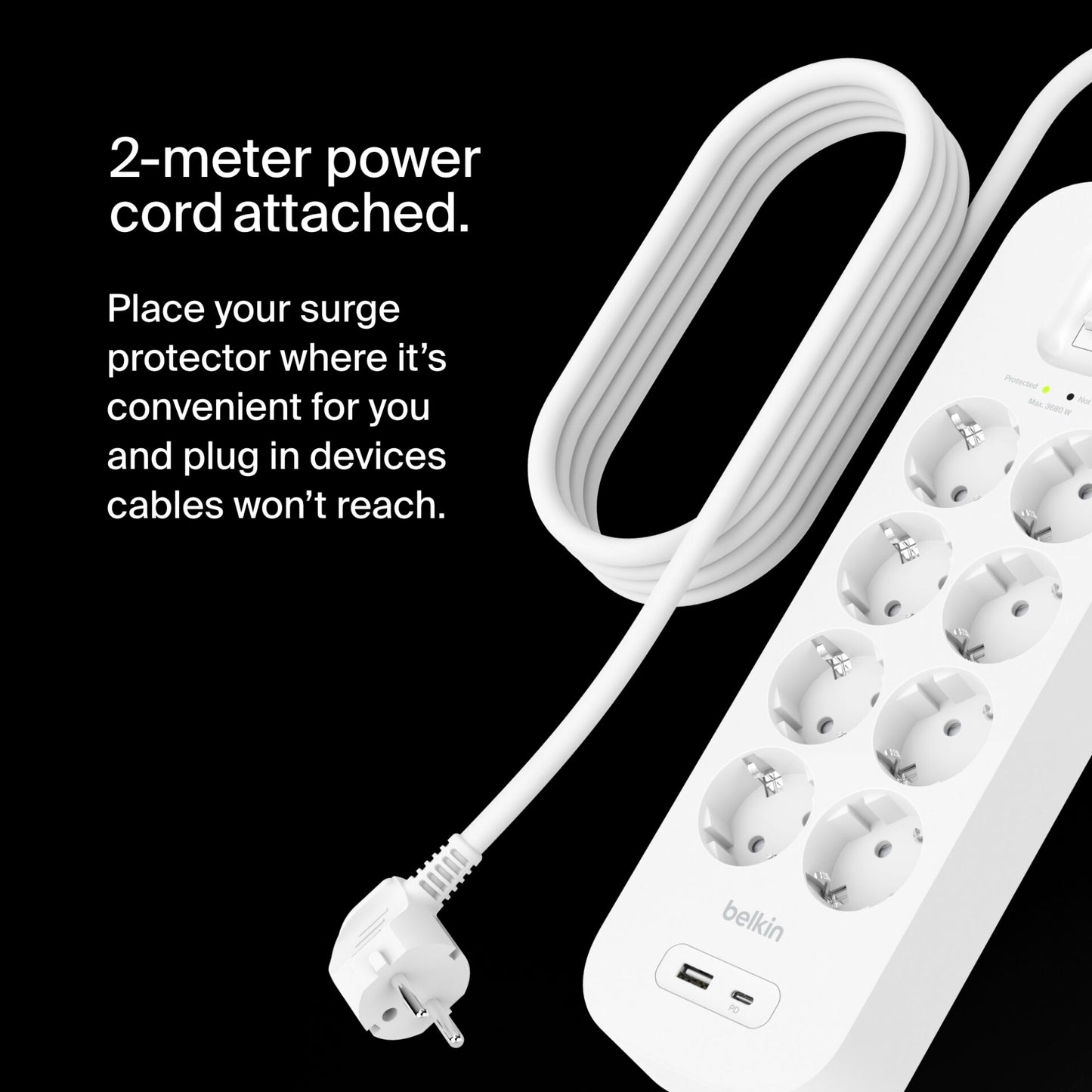 Belkin Surge Socket 8-fold, USB-A+C, 900J.SRB003VF2M
