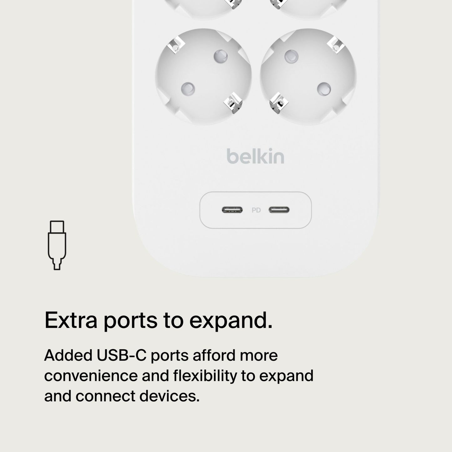 Belkin Surge Socket 8-fold, 2xUSB-C 900J. SRB004vf2M