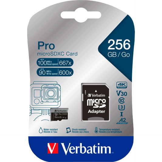 Verbatim microSDXC Pro     256GB Class 10 UHS-I incl Adapter