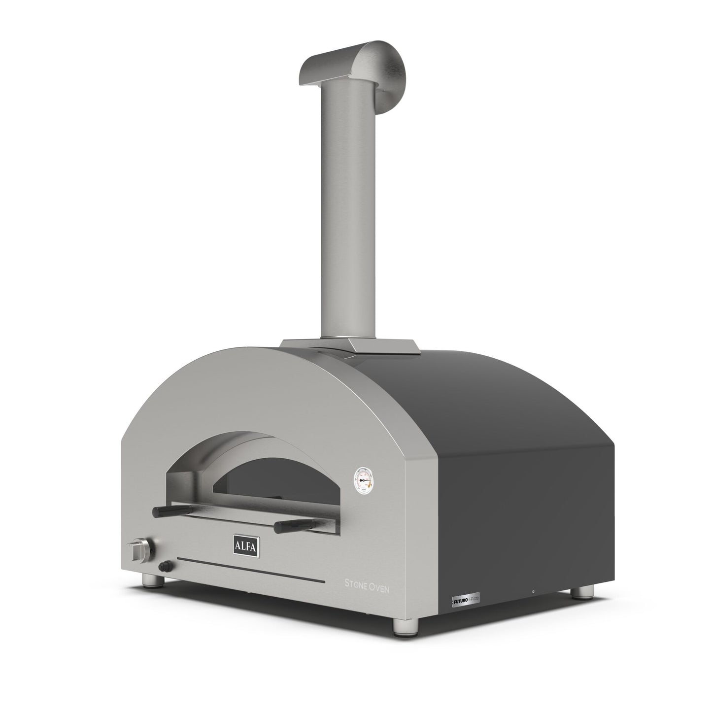 Alfa Forni Futuro 4 Pizze Hybrid silver black