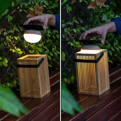New Garden Okinawa Solar Recharge Lantern Bamboo