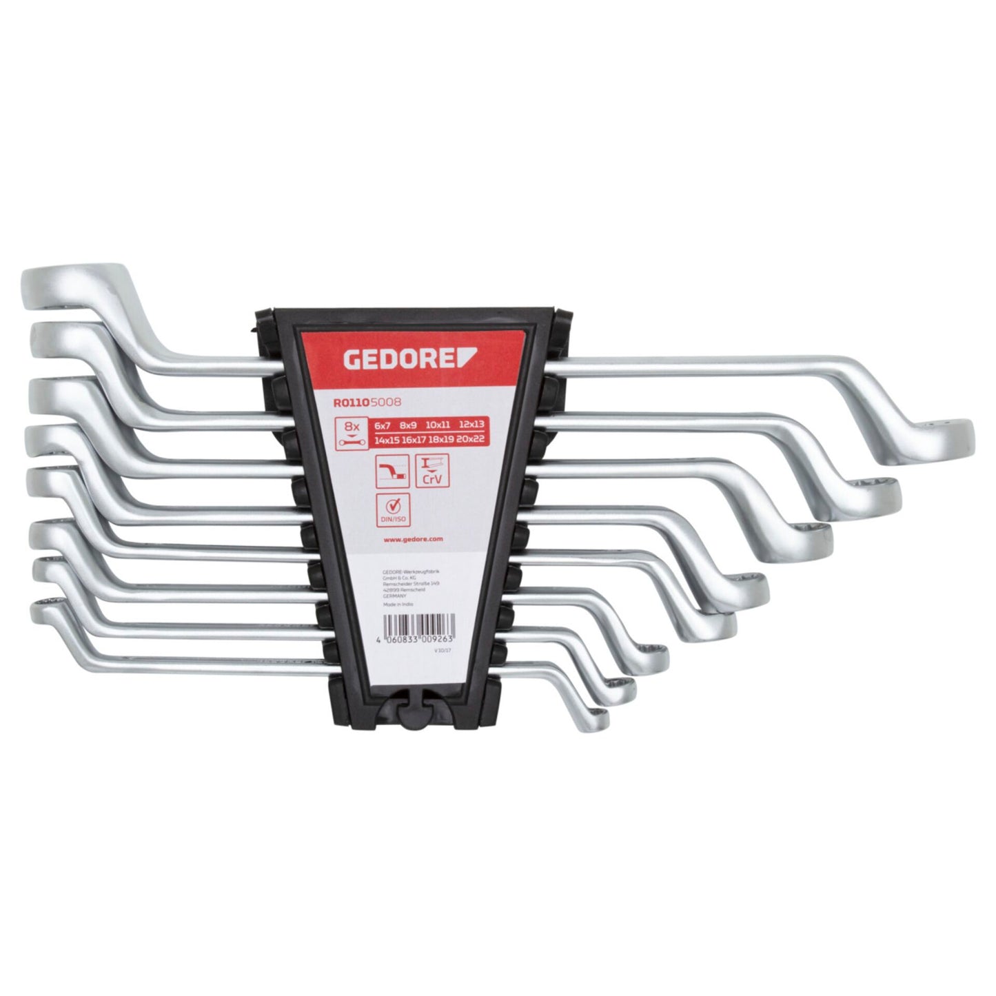 GEDORE red Double ring end Spanner Set 8-pieces 6-22 mm