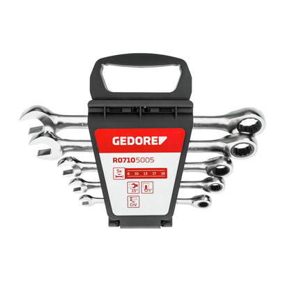 GEDORE red Ratchet Spanner Set metric 5-pieces