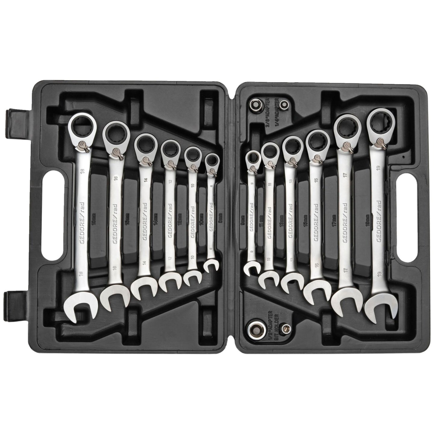 GEDORE red Ratchet Spanner Set metric  16-pieces