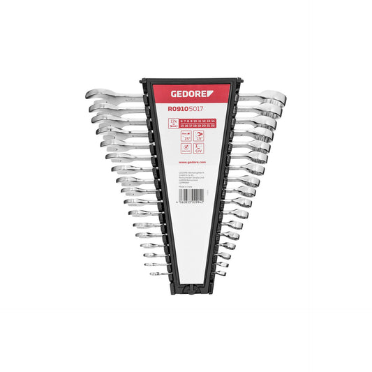 GEDORE red Ratchet Spanner Set metric   17-pieces