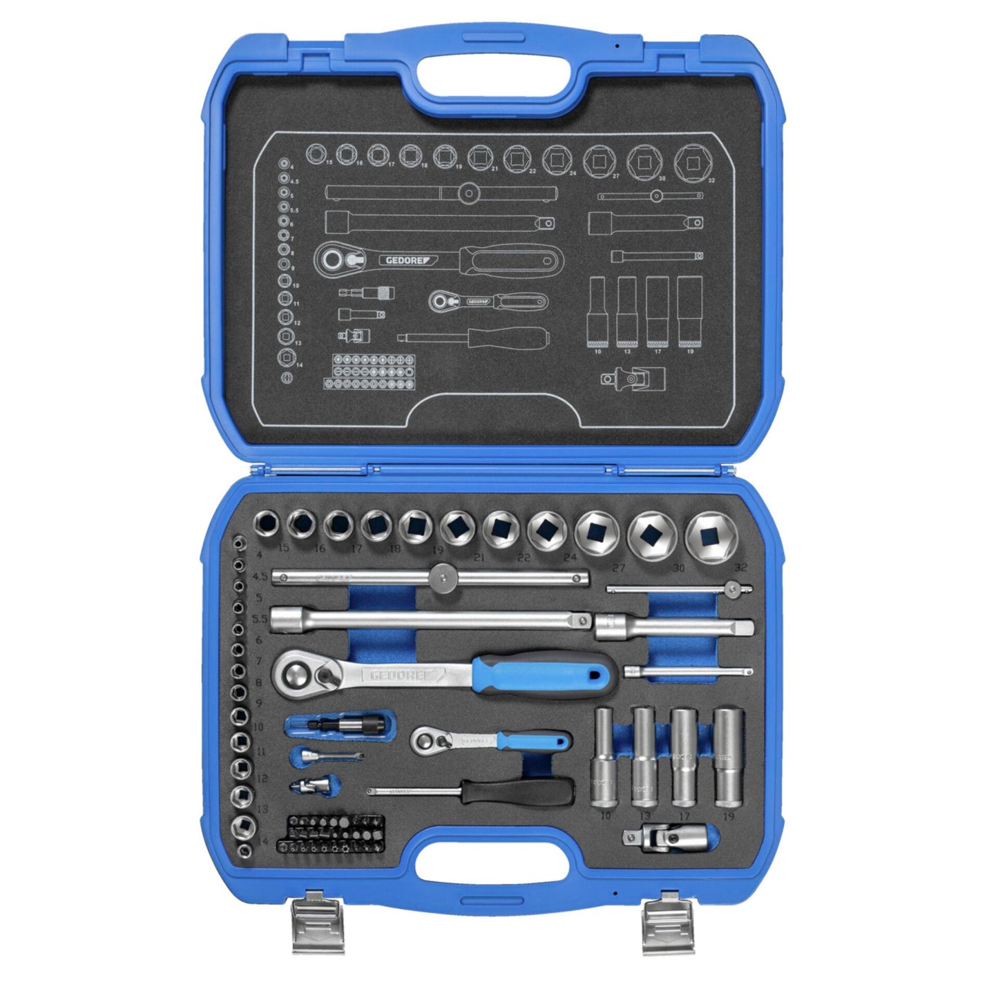 GEDORE Socket Set 1/4  + 1/2 69-pieces
