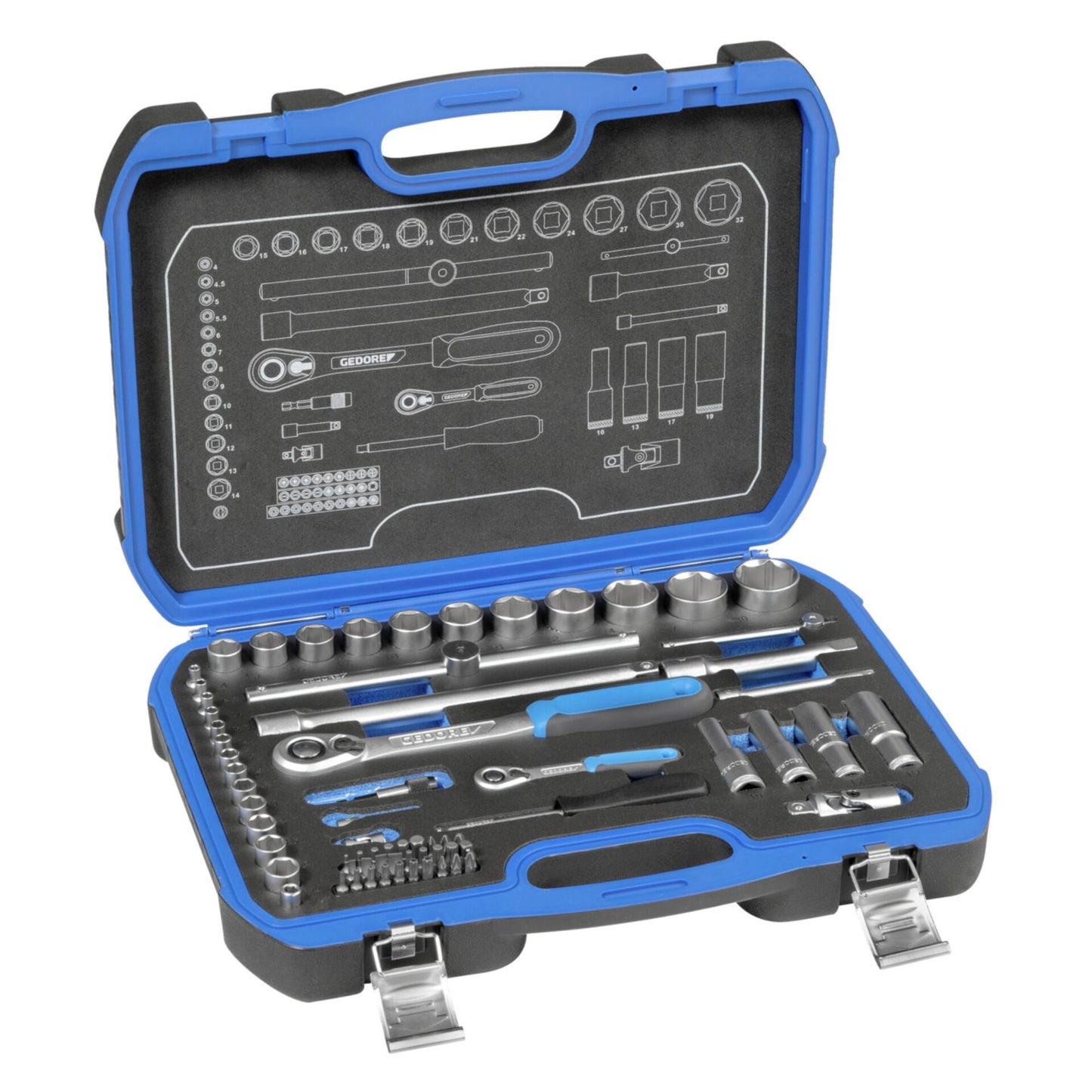 GEDORE Socket Set 1/4  + 1/2 69-pieces