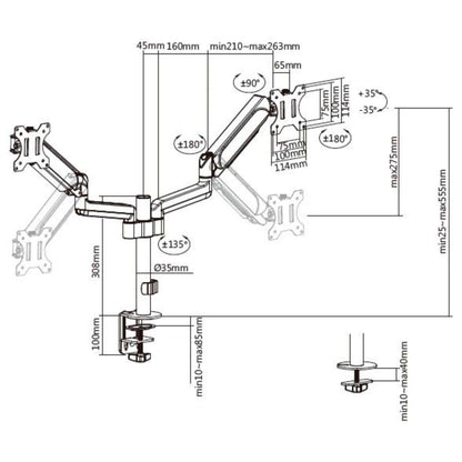 Equip 17 -32  Dual Monitor Desk Mount Bracket