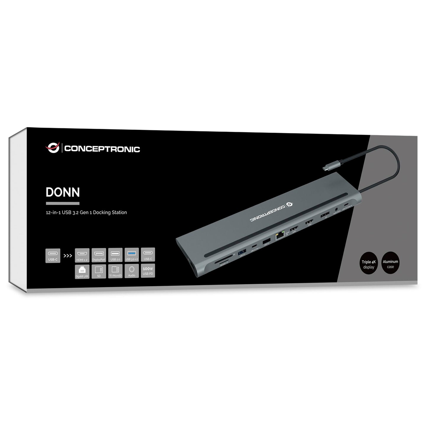 Conceptronic DONN17G 12-in-1 Docking Station